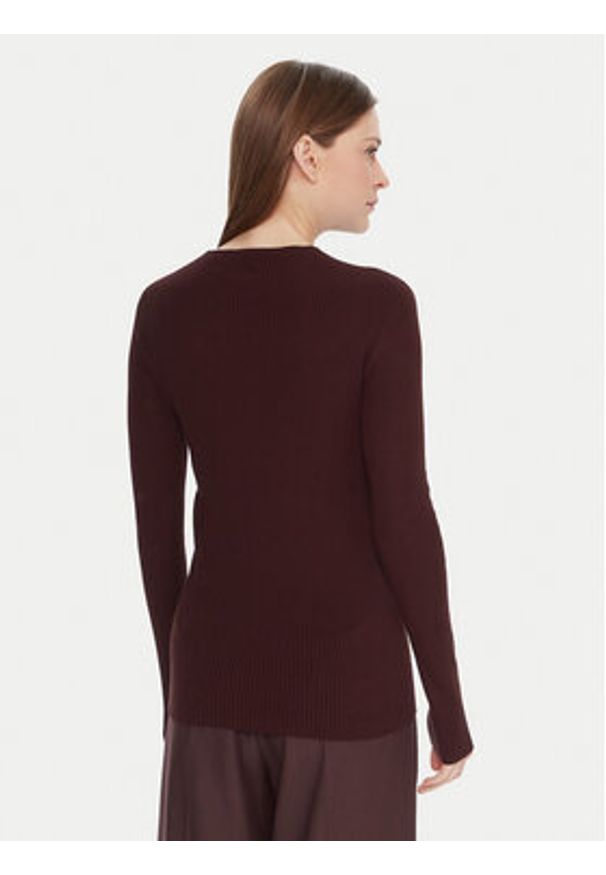 Kontatto Sweter 3M0809C Brązowy Slim Fit. Kolor: brązowy. Materiał: syntetyk