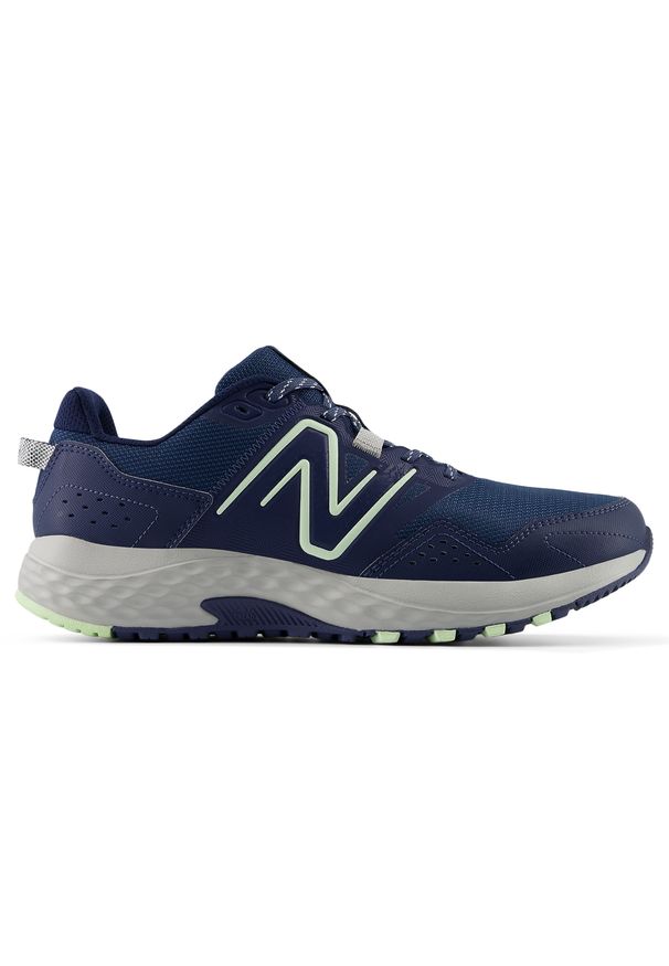 Buty męskie New Balance MT410CN8 – granatowe. Zapięcie: sznurówki. Kolor: niebieski. Materiał: materiał, syntetyk. Szerokość cholewki: normalna. Sport: fitness