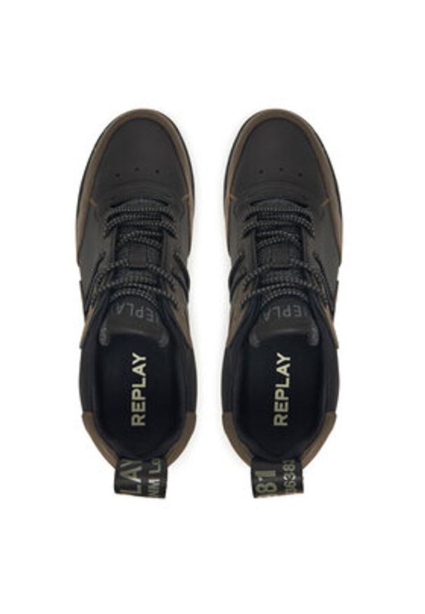 Replay - REPLAY Sneakersy Field M GMS1P .000.C0064L Czarny. Kolor: czarny. Materiał: skóra