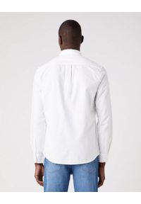 Wrangler - WRANGLER LS 1 PKT BUTTON DOWN SHIRT MĘSKA KOSZULA MATERIAŁOWA WHITE W5B1BM989. Typ kołnierza: button down. Materiał: materiał