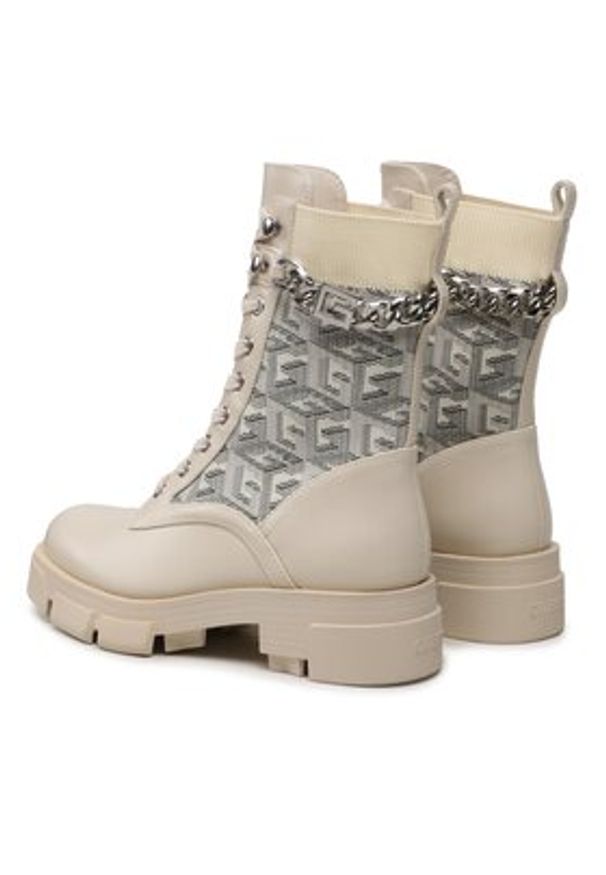 Guess Botki Madiera FL7MDR ELE10 Beżowy. Kolor: beżowy. Materiał: skóra