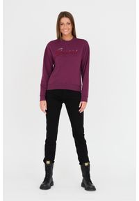 Guess - GUESS Bordowa damska bluza z cyrkoniami, Rozmiar L. Kolor: czerwony #3
