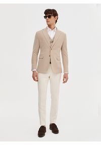 Pako Lorente - PAKO LORENTE – Beżowa marynarka z dzianiny. Kolor: beżowy, brązowy. Materiał: dzianina. Sezon: wiosna #4