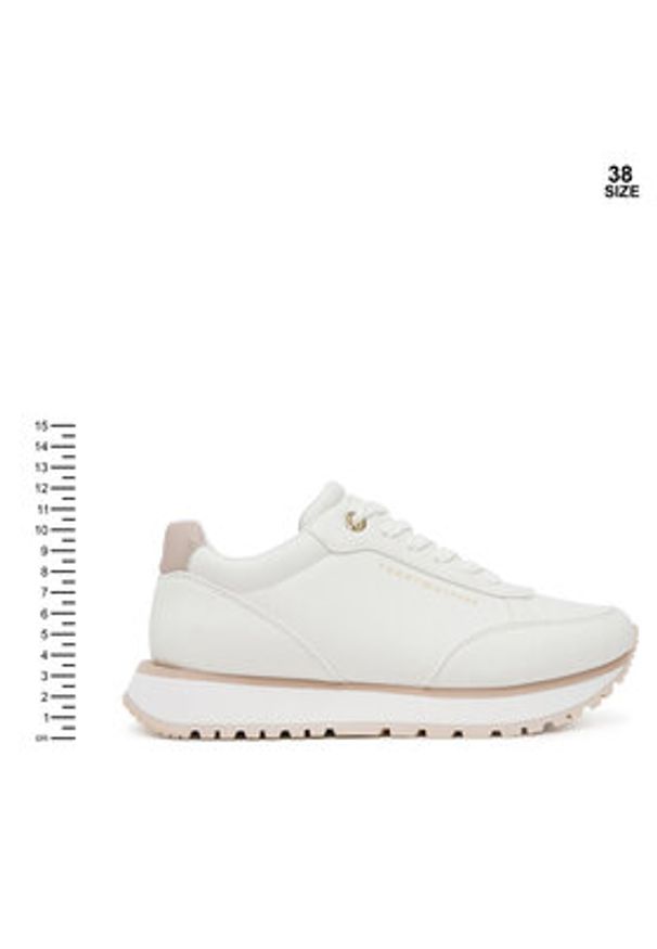 TOMMY HILFIGER - Tommy Hilfiger Sneakersy Low Cut Lace-Up T3A9-33996-1355A Biały. Kolor: biały. Materiał: skóra