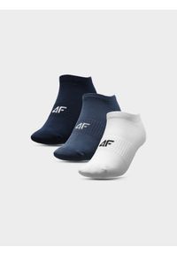 4f - Skarpetki casual przed kostkę (3-pack) męskie. Kolor: wielokolorowy. Materiał: włókno, materiał, bawełna #1