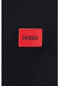 Hugo Sweter 50459532 męski kolor czarny. Okazja: na co dzień. Kolor: czarny. Materiał: materiał. Długość rękawa: długi rękaw. Długość: długie. Wzór: aplikacja. Styl: casual #5