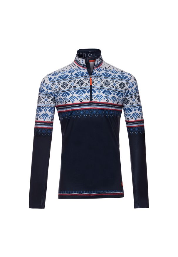 GARETH & LUCAS - Bluza narciarska Męska Gareth & Lucas Fifteen. Kolor: niebieski, wielokolorowy, biały. Materiał: poliester, elastan. Sezon: zima. Sport: narciarstwo