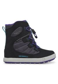 Buty do chodzenia dla dzieci Merrell Snow Bank 4.0. Wysokość cholewki: za kostkę. Kolor: czarny. Materiał: tkanina, skóra. Szerokość cholewki: normalna. Sport: turystyka piesza