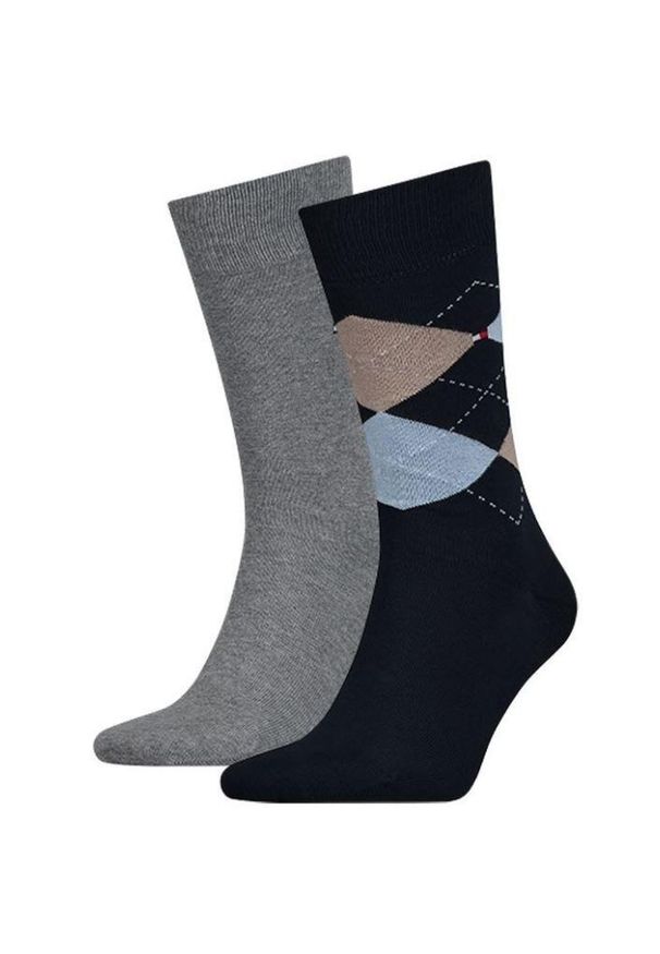 ZEAGLE - Skarpetki Męskie Tommy Hilfiger 2-Pak Bawełna 39-42. Kolor: szary, czarny, fioletowy, wielokolorowy. Materiał: bawełna