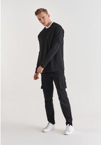 Pako Lorente - CZARNA BLUZA M21WF-2B-003-C. Okazja: na co dzień. Kolor: czarny. Materiał: bawełna, dresówka, poliester. Wzór: gładki. Styl: casual #8
