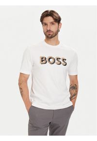 BOSS T-Shirt H-Thompson 656 50551902 Biały Regular Fit. Kolor: biały. Materiał: bawełna