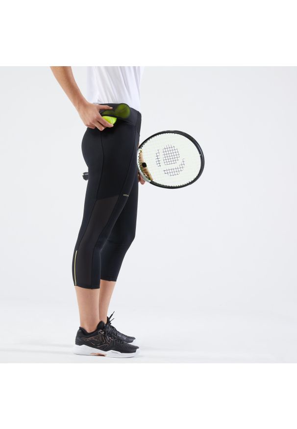ARTENGO - Krótkie legginsy do tenisa damskie Artengo Dry Hip Ball. Kolor: czarny. Materiał: poliamid, elastan, materiał, poliester. Długość: krótkie. Sport: tenis