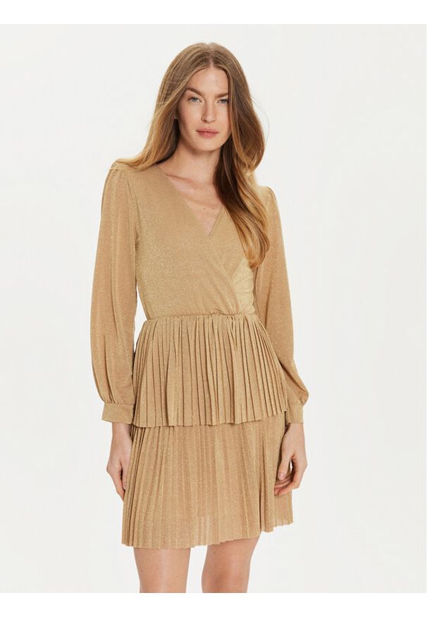 Artigli Sukienka koktajlowa ACAB000583 Złoty Regular Fit. Kolor: złoty. Materiał: syntetyk. Typ sukienki: koszulowe. Styl: wizytowy