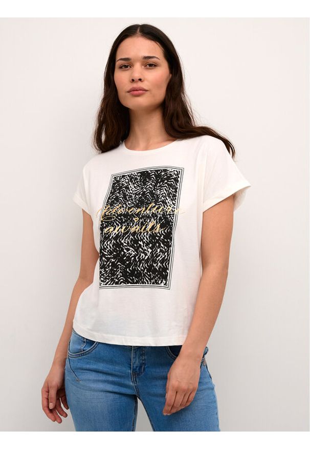 Cream T-Shirt Crdania 10611633 Biały Regular Fit. Kolor: biały. Materiał: bawełna