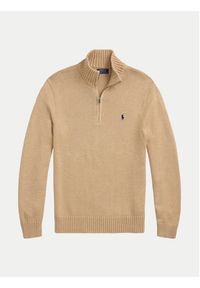 Polo Ralph Lauren Sweter 710859939504 Beżowy Regular Fit. Typ kołnierza: polo. Kolor: beżowy. Materiał: bawełna