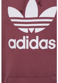 adidas Originals Bluza bawełniana HE9498 męska kolor różowy z kapturem z nadrukiem. Typ kołnierza: kaptur. Kolor: różowy. Materiał: bawełna. Wzór: nadruk