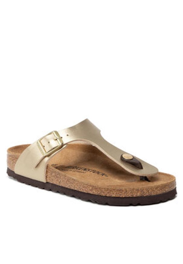 Birkenstock Japonki Gizeh Bs 1016109 Złoty. Kolor: złoty. Materiał: skóra