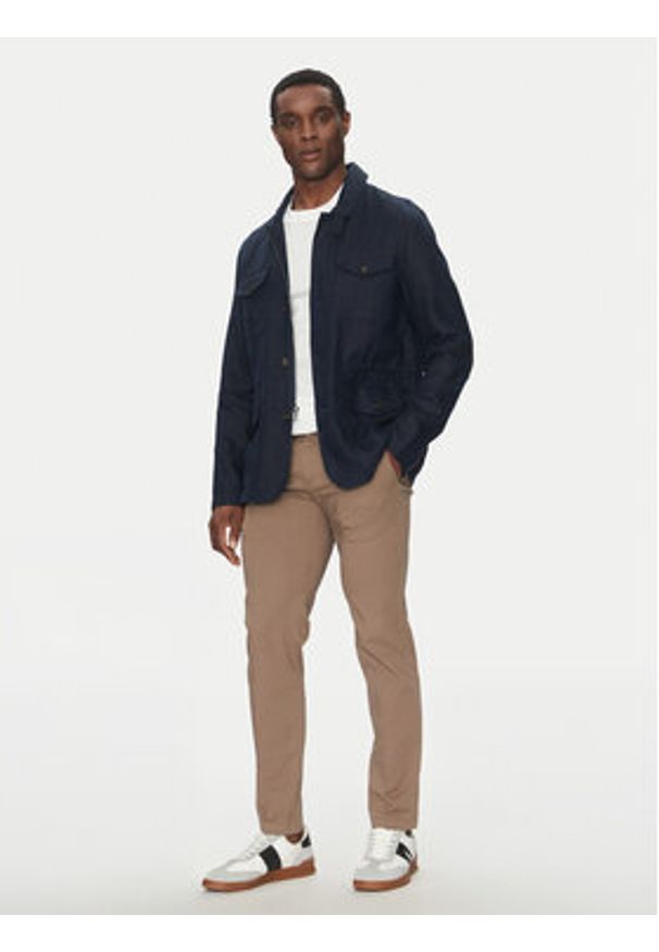 Michael Kors Kurtka przejściowa CS4205YBEY Granatowy Regular Fit. Kolor: niebieski. Materiał: len