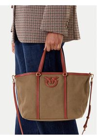 Pinko - PINKO Torebka Miranda Shopper Classic PE 25 PLTT 104714 A2G2 Khaki. Kolor: brązowy