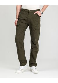MARCUS - Męskie Spodnie Materiałowe Marcus Gerry Cargo 5052 Olive Green 16-200145. Materiał: materiał #4