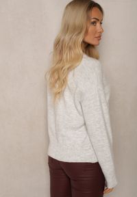 Renee - Jasnoszary Sweter z Domieszką Wełny Torissia. Kolor: szary. Materiał: wełna. Sezon: zima #4