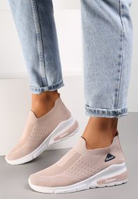 Born2be - Beżowe Buty Sportowe Artista. Kolor: beżowy. Materiał: materiał. Szerokość cholewki: normalna. Wzór: aplikacja. Obcas: na koturnie #3