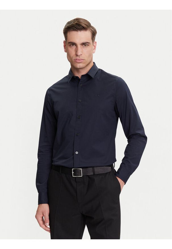 Calvin Klein Jeans Koszula J30J324614 Granatowy Slim Fit. Kolor: niebieski. Materiał: bawełna