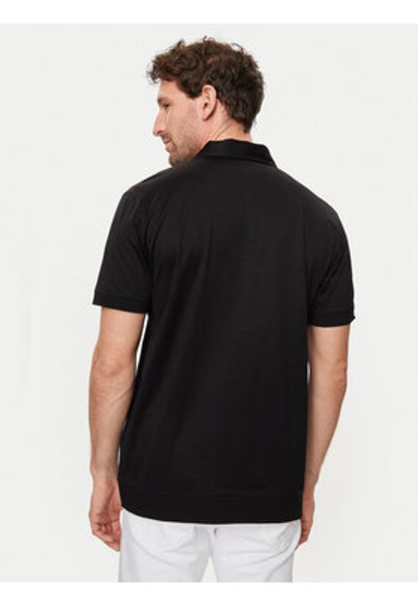 Karl Lagerfeld - KARL LAGERFELD Polo 745007 542201 Czarny Regular Fit. Typ kołnierza: polo. Kolor: czarny. Materiał: bawełna