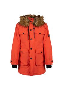 Diesel Parka "Jorg" | A062840IDAP | Mężczyzna | Pomarańczowy. Typ kołnierza: kaptur. Kolor: pomarańczowy. Materiał: poliester, bawełna. Wzór: jednolity. Sezon: zima. Styl: elegancki