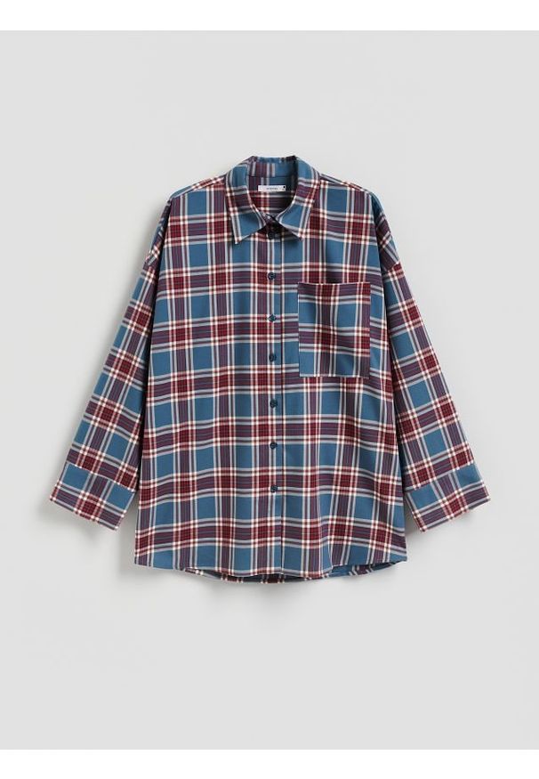 Reserved - Koszula oversize - wielobarwny. Materiał: wiskoza, tkanina