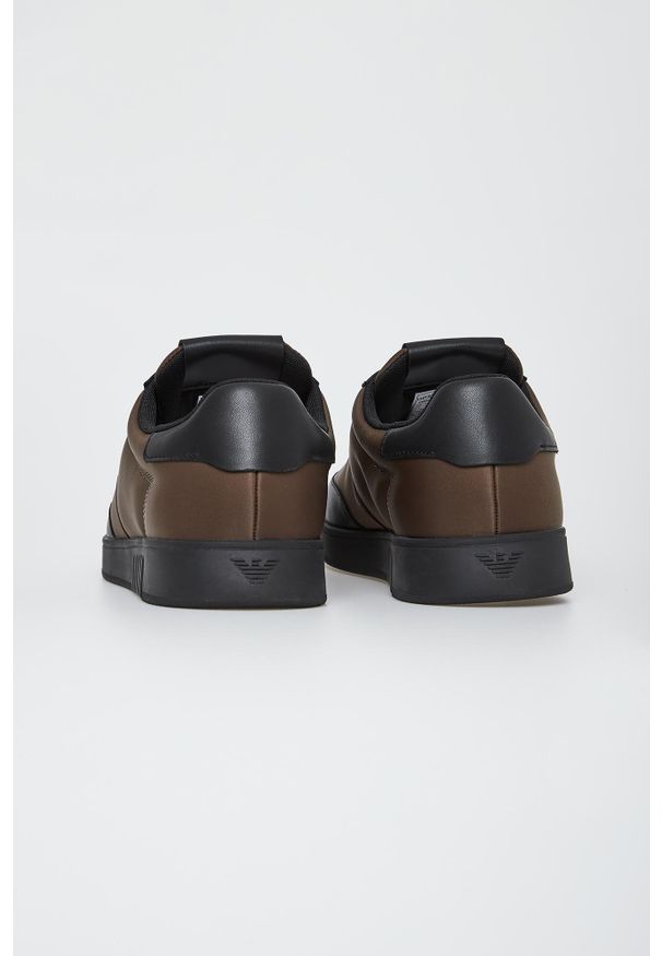 Emporio Armani - Sneakersy męskie skórzane EMPORIO ARMANI. Materiał: skóra
