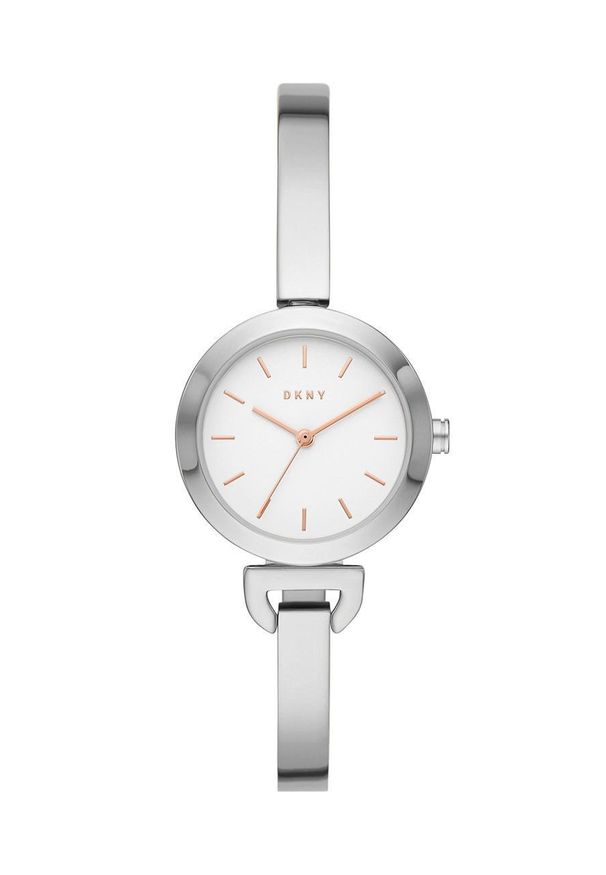 DKNY - Dkny zegarek NY2991 damski kolor srebrny. Kolor: srebrny. Materiał: materiał