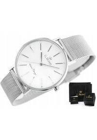 NoName - Zegarek ZEGAREK DAMSKI G. ROSSI RIVIA +BOX +GRAWER mesh modny srebrny. Kolor: srebrny. Materiał: mesh #1