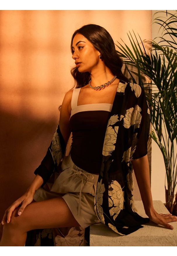 Sinsay - Top na ramiączkach - brązowy. Kolor: brązowy. Długość rękawa: na ramiączkach