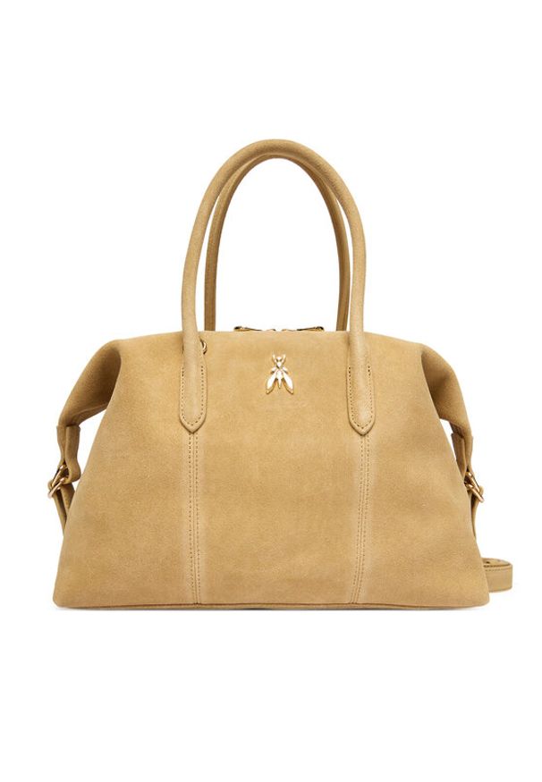 Patrizia Pepe Torebka 2B0145/L152-B880 Beżowy. Kolor: beżowy. Materiał: skórzane, zamszowe