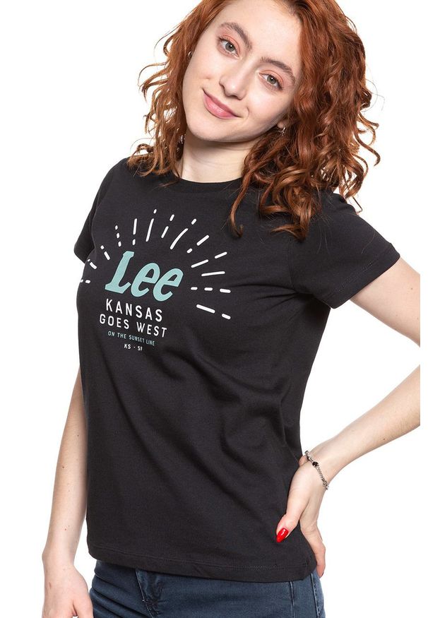 Lee - LEE T SHIRT DAMSKI SEASONAL LOGO TEE BLACK L42YRE01 112109518