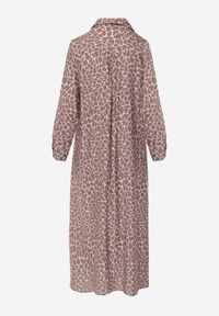 Born2be - Beżowa Sukienka Koszulowa z Wiskozą w Zwierzęcy Wzór Żyrafy Nevetalia. Okazja: na co dzień. Kolor: beżowy. Materiał: wiskoza. Wzór: motyw zwierzęcy. Typ sukienki: koszulowe. Styl: casual, klasyczny #7