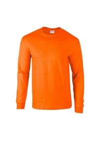 GILDAN - Ultra Bawełniana Koszulka Z Długim Rękawem Unisex Dla Dorosłych. Kolor: pomarańczowy. Materiał: bawełna. Długość rękawa: długi rękaw. Długość: długie. Sport: turystyka piesza #1