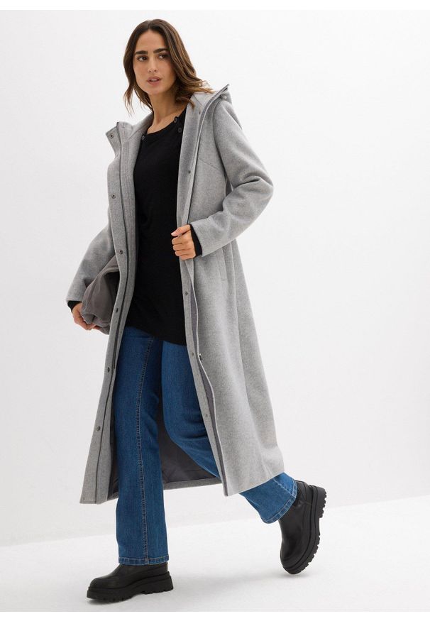 bonprix - Sweter z cienkiej dzianiny 2 w 1 na okres ciąży i podczas karmienia piersią z cienkiej dzianiny. Kolekcja: moda ciążowa. Kolor: czerwony. Materiał: dzianina. Długość rękawa: długi rękaw. Długość: długie. Wzór: ze splotem
