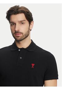 AMI PARIS Polo BFUPL001.760 Czarny Regular Fit. Typ kołnierza: polo. Kolor: czarny. Materiał: bawełna #5