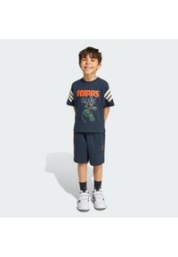 Adidas - Zestaw Disney Mickey Mouse Tee Kids. Okazja: na uczelnię. Kolor: żółty, pomarańczowy, fioletowy, wielokolorowy, biały. Materiał: dresówka. Wzór: motyw z bajki. Styl: sportowy #2