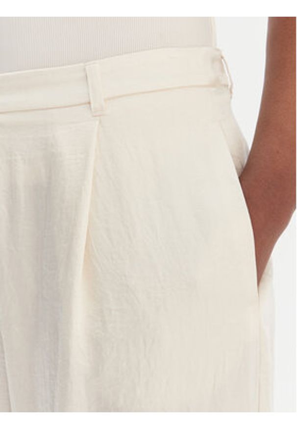 Marella Spodnie palazzo Formato 2613131035 Écru Wide Leg. Kolor: kremowy. Materiał: acetat