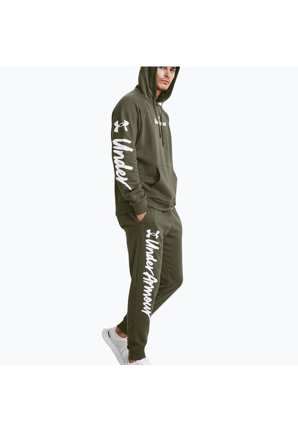 Bluza męska Under Armour Rival Fleece Graphic HD. Kolor: zielony. Sport: fitness