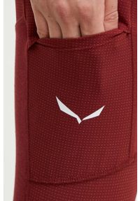 Salewa legginsy sportowe Lavaredo damskie kolor bordowy gładkie. Kolor: czerwony. Materiał: syntetyk, włókno, materiał. Wzór: gładki. Styl: sportowy #2