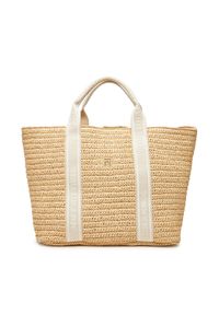 TOMMY HILFIGER - Tommy Hilfiger Torebka Th Spring Logo Tote AW0AW17196 Beżowy. Kolor: beżowy