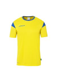 UHLSPORT - Koszulka Uhlsport Squad 27. Kolor: niebieski, żółty, wielokolorowy. Materiał: jersey. Wzór: kolorowy, napisy. Sport: piłka nożna