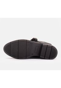 Marco Shoes Botki z tłoczonej skóry i futerkiem czarne. Kolor: czarny. Materiał: skóra, futro #3