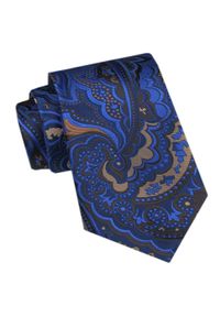 Modny Krawat Męski - Alties - Wzór Orientalny w Odcieniach Niebieskiego. Kolor: niebieski. Materiał: tkanina. Styl: elegancki, wizytowy #1