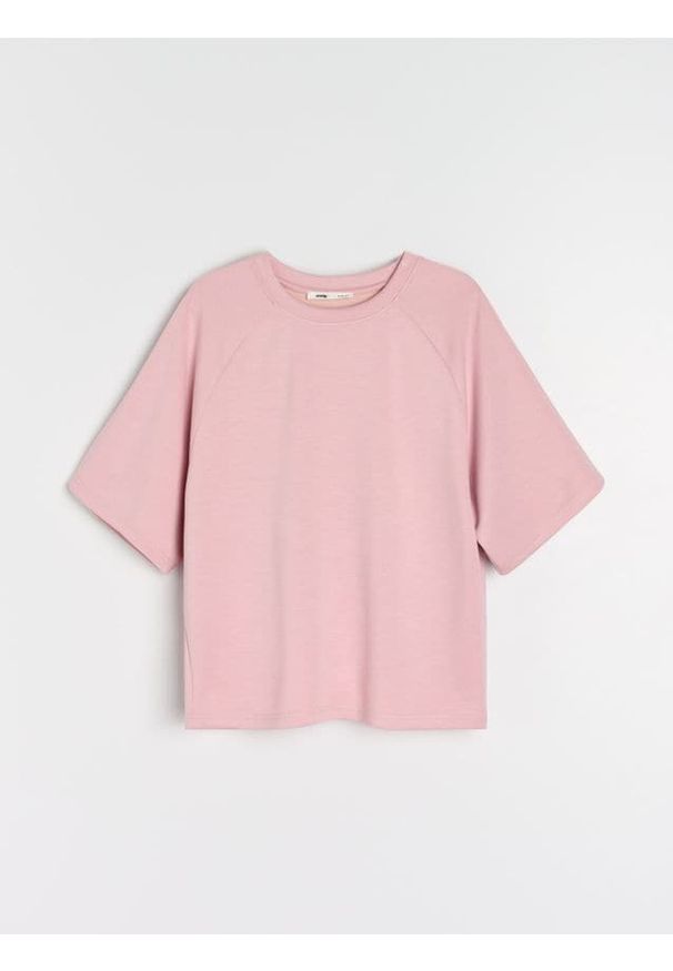 Sinsay - Bluza z domieszką wiskozy - różowy. Kolor: różowy. Materiał: wiskoza