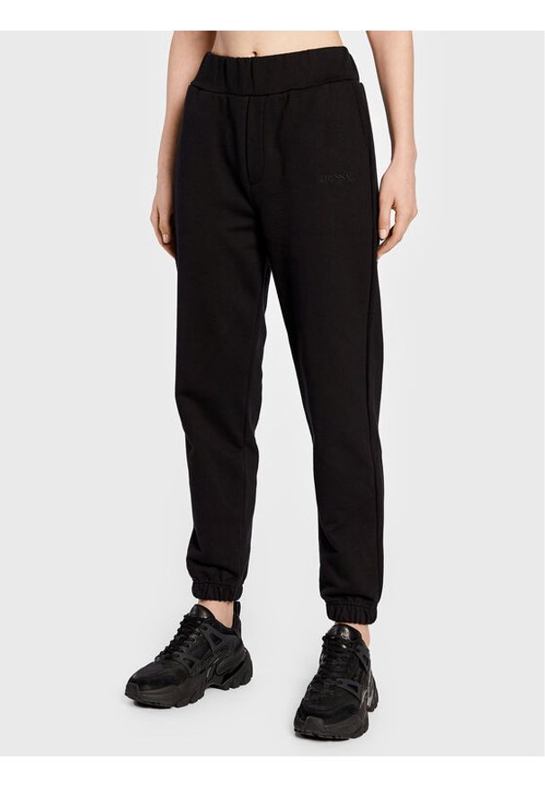 Trussardi Jeans - Trussardi Spodnie dresowe 56P00367 Czarny Regular Fit. Kolor: czarny. Materiał: bawełna